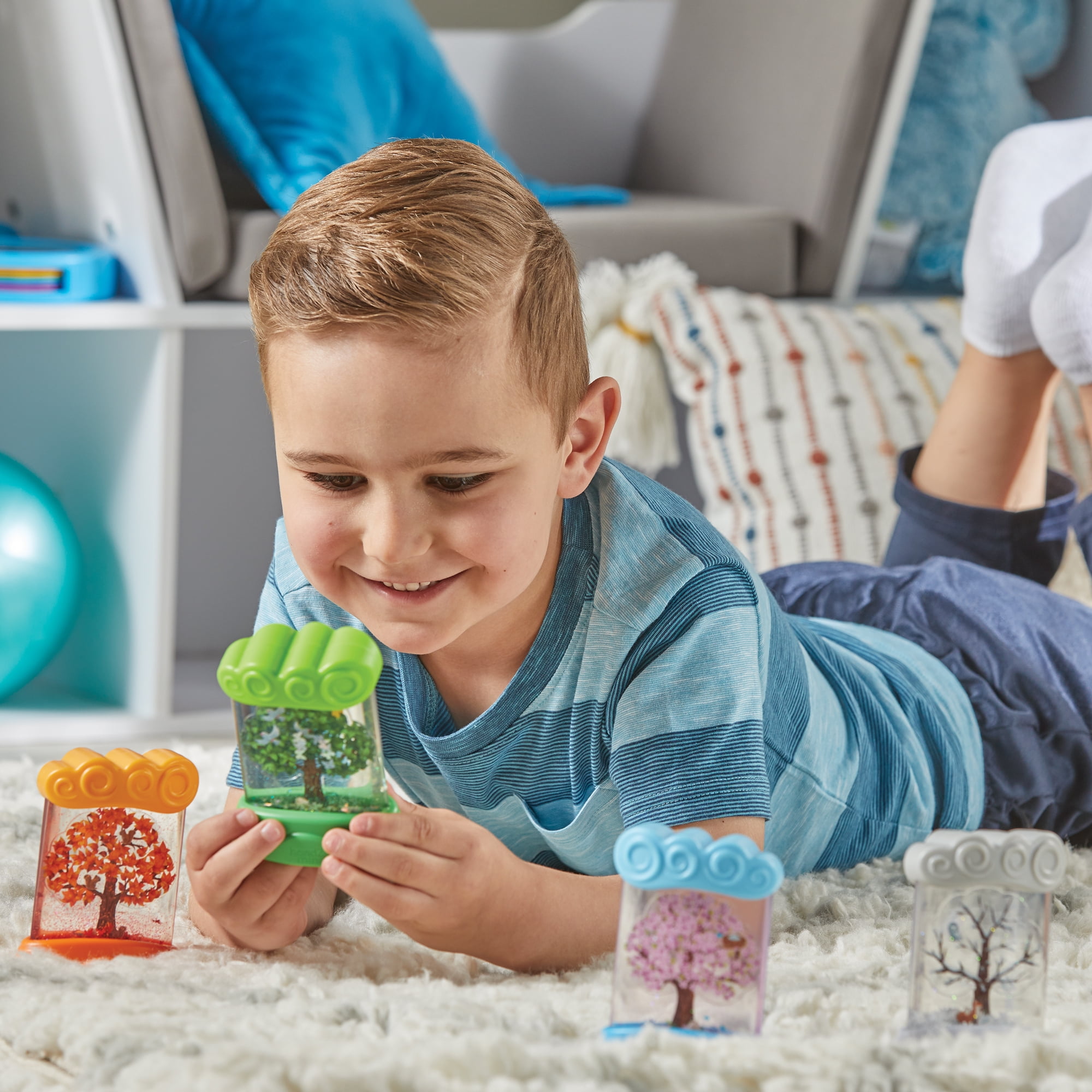 hand2mind Changing Seasons Sensory Tubes- 4 Sensory Fidget Tubes,  Ages 3+, Weather for Kids