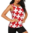 thumbnail image 2 of Balery Red Cross 1 Camiseta sin mangas estampada ligera para mujer, tops de entrenamiento sin mangas, camisetas de yoga transpirables de secado rápido.-Medium, 2 of 7