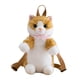 thumbnail image 1 of Mochila con forma de gato para viajes y calle, regalo para mujeres. Mochila de peluche realista con forma de animal. Naranja, 1 of 9