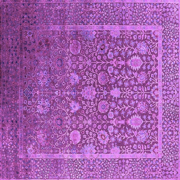 Ahgly Company Indoor Square Oriental Purple Industrial Area Rugs, 6' Square