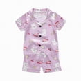 thumbnail image 2 of Summer Cute Outfit Toddler Baby Boys Girls Pajamas Button-Down PJs Shorts Set 2 Piece Short Sleeve Cotton Pajama Set, 2 of 4