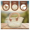 thumbnail image 4 of French Market Basket Bag, Extra Small (10x6) Handmade Moroccan Seagrass Basket Straw Bags For Summer, Market, Beach, Laundry, & Picnic Wicker Basket, 4 of 7