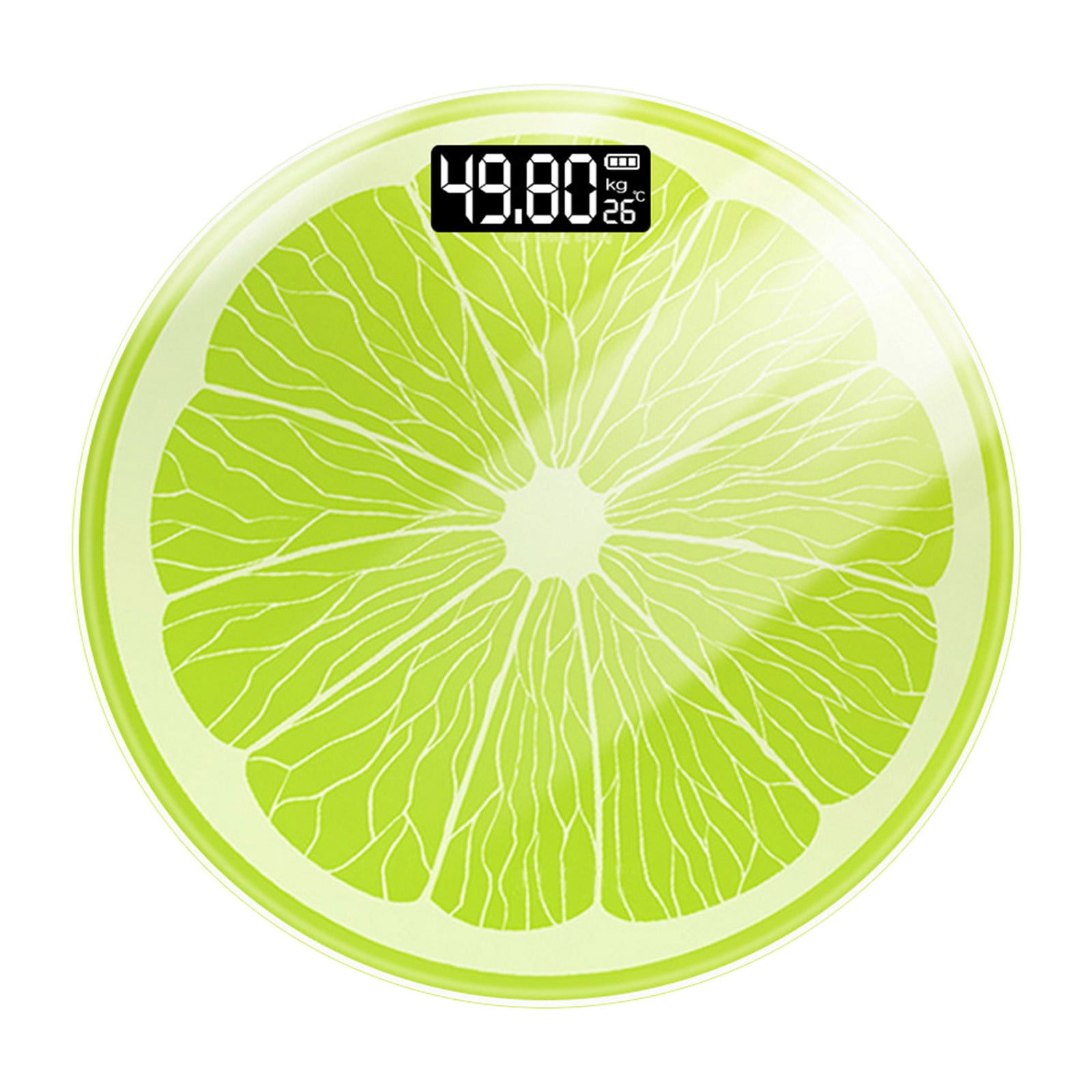 Aufmer 1 Pcs Fruit Pattern Weighing Scales, Glass Top Home Scale with USB Charging, Temperature Measurement Function Scale, Maximum 180kg Capacity for Body Weight Monitoring Gift