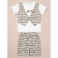 thumbnail image 4 of Haitryli Baby Boys Short Sleeve Gentleman Suit Bow Tie Shirt with Shorts Formal Outfits Light Khaki 4-5, 4 of 7