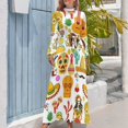 thumbnail image 4 of Fiesta Time! Mexican Icons Women's Long Dress Long Sleeves Dress Vintage Dresses Party Maxi Dress High Waist Dress, 4 of 4