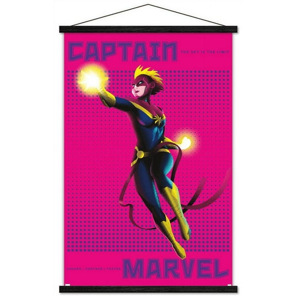 Marvel Shape of a Hero - Captain Marvel Wall Poster with Magnetic Frame, 22.375" x 34"