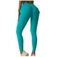 thumbnail image 2 of Women's Leggings Fashion Casual Women Printed Gradient Span Ladies High Waist Wide Leg Trousers Yoga Pants Long Pants Workout Pants Women Sky Blue L, 2 of 4