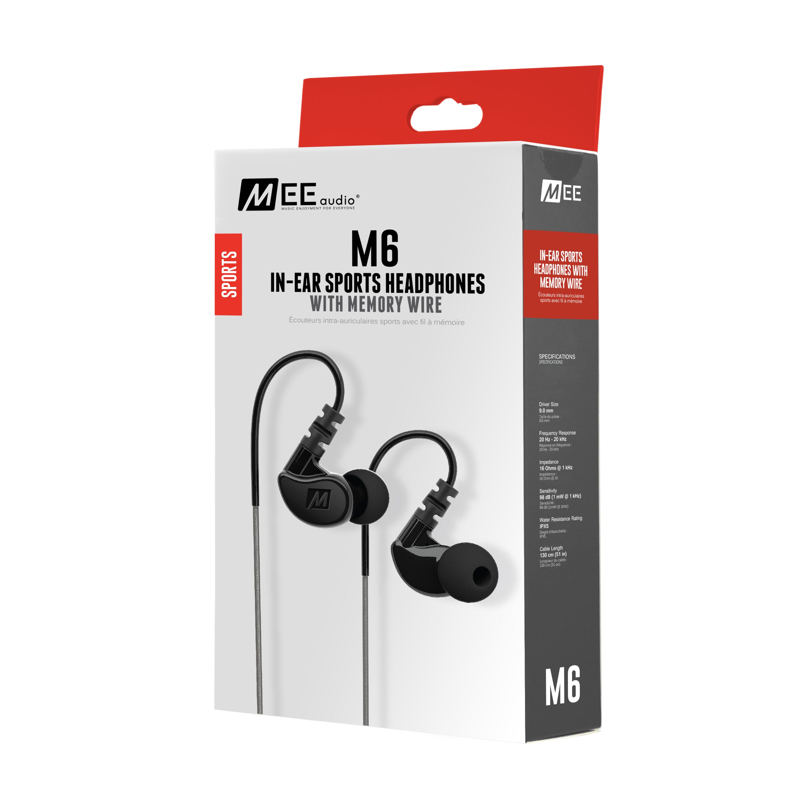 MEE Audio M6 Sport Wired Earbuds, Sweatproof, Black photo 8