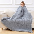 thumbnail image 2 of Cfowner Polyester Travel Blanket, Soft Throw Blanket for Sofa Chair Couch Living Room and Home Decor, Suitable for All Seasons, Full Size 59" x 78", Light Gray, 2 of 7