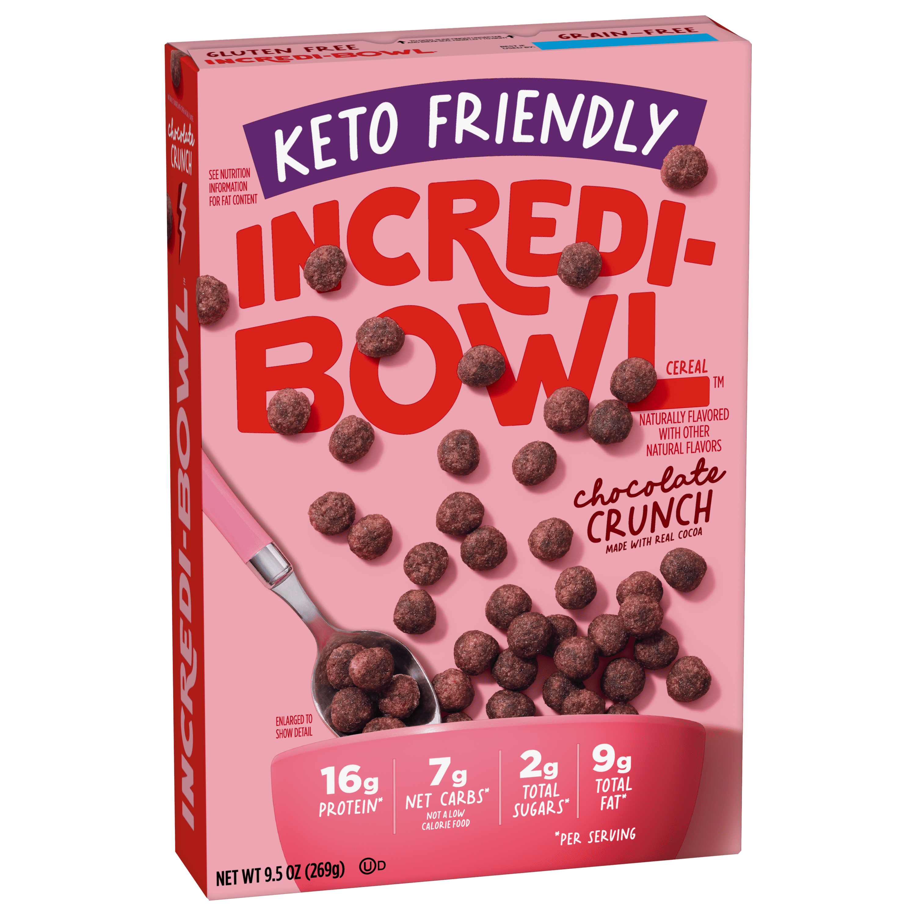 Incredi-Bowl™ Chocolate Crunch, Keto Friendly Cereal, High Protein Breakfast Cereal, Gluten Free, Grain Free Cereal, 9 ounces