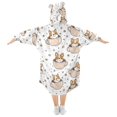 thumbnail image 2 of Wearable Blanket Hoodie for Teacup Corgi Flannel Hooded Blanket with Pockets and Sleeves Suitable, 2 of 7