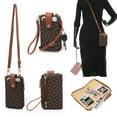 thumbnail image 6 of XB Women Leather Crossbody Wallet Cell Phone Purse Checkered Shoulder Handbag Clutch wristlet Wallets, 6 of 7