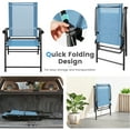thumbnail image 7 of Gymax Patio Metal Outdoor Cozy and Breathable Folding Chairs, Blue "1 Set of 2", 7 of 7