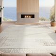thumbnail image 2 of Design&I 6'x9' Ultra Soft Area Rug, Beige Contemporary Neutral Abstract Brushed Interlocking Large None Fluffy Washable Non Shedding for Guest Room Bedroom Living Room, 2 of 7