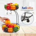 thumbnail image 6 of Auledio 2-Tier Metal Fruit Basket with Banana Tree, Detachable Fruit Organizerfor Kitchen Countertop in Bronze, 6 of 7