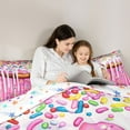 thumbnail image 4 of Feelyou Kawaii Pink Donut Bedding Comforter Set 7 Pieces, Dessert Cake Full Bedding Set, 4 of 8