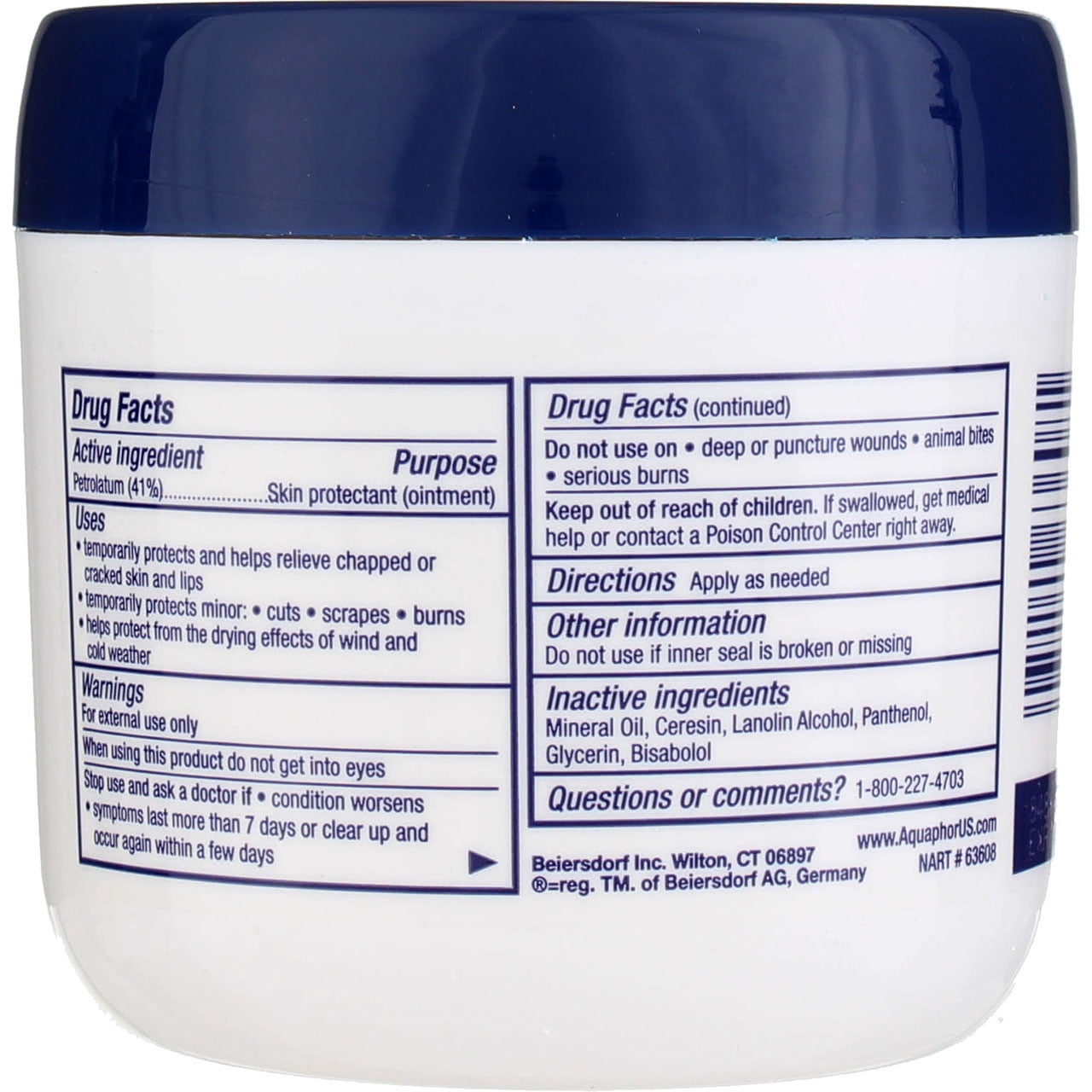 2 pack Aquaphor Healing Ointment, Advanced Therapy, 14oz Jar Skin Protectant