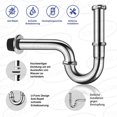 thumbnail image 5 of Juego de drenaje de lavabo universal de lavabo de sifón para acortar tuberías de calidad, sello de goma de sifón para lavabo + drenaje con conexión a la pared Feliz Sencillez, 5 of 5