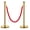2-Pack | 1 Velvet Rope, variant on Kojooin Gold Queue Stanchion Set with Red vel-vet Rope, Crowd Control Barrier Posts for Theater, Party, Museum or Event