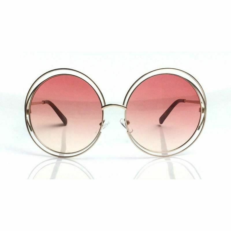 Retro Vintage Oversized Round Oval Metal Frame Hipster Womens Large Sunglasses 