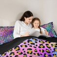 thumbnail image 4 of Castle Fairy Gothic Skull 7-Piece Twin Bedding,Gradient Leopard Print Bedding Comforter Set,Iridescent Purple,Black Reversible, 4 of 7