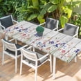 thumbnail image 2 of Spring Floral Table Cloths for 8 Foot Rectangle Tables, Summer Botanical Flowers Vintage Patio Waterproof Elastic Fitted Tablecloths, Washable Rectangular Table Cover for Camping, 2 of 8