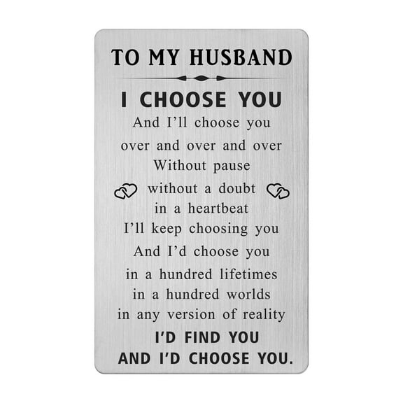Yobent Men's Engraved Husband Gifts Stainless Steel Wallet Card