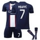 thumbnail image 1 of Mbappé Kits de fútbol para niños Traje de entrenamiento de camiseta de fútbol 22/23 Hogar 22 (120-130 CM) Sailing  Electrónica, 1 of 1