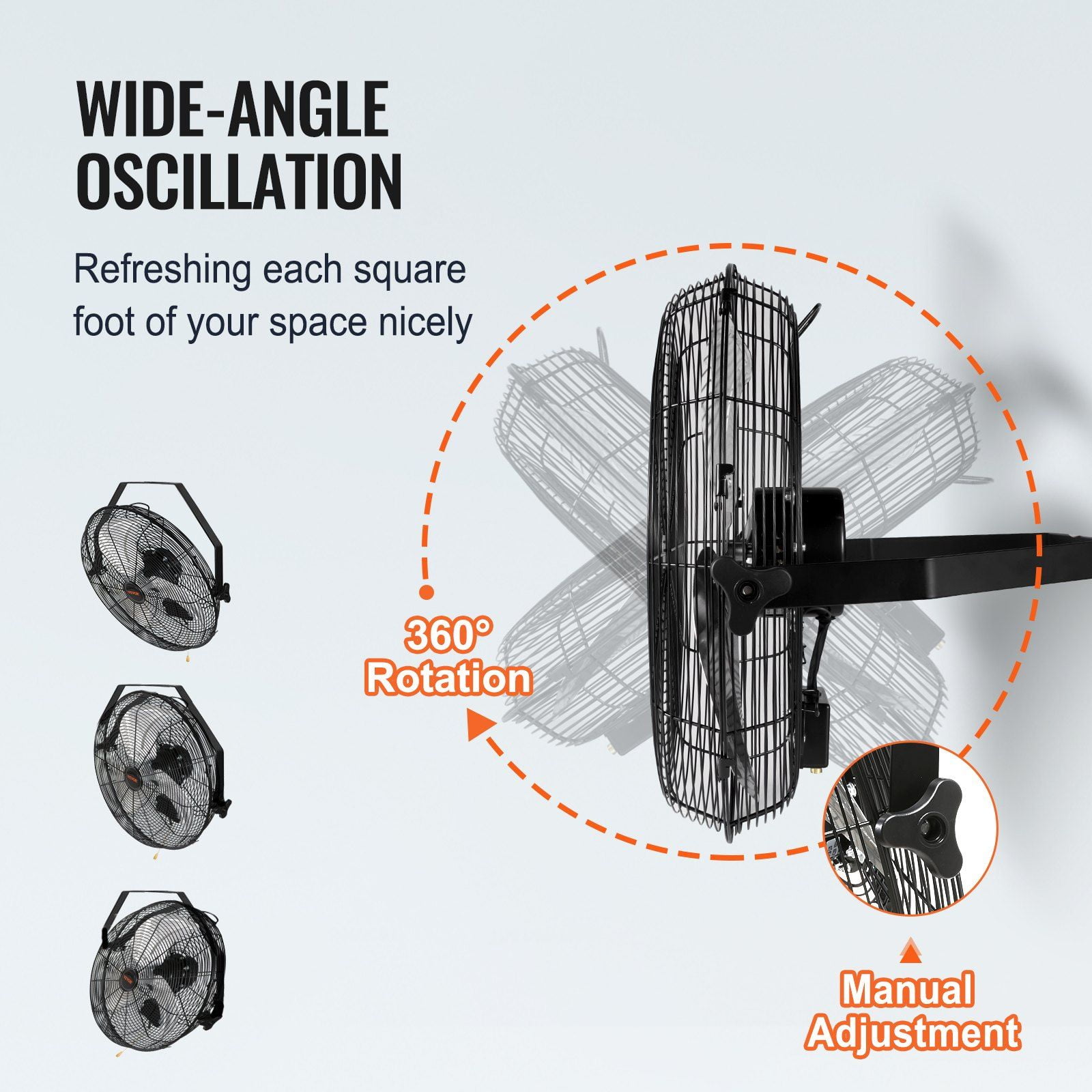 Wall Mount Fan, 2-Pack 18 Inch Industrial High Velocity Fan, Waterproof, 3 Speed Settings, Max 4000 CFM for Warehouse, Greenhouse, Workshop, Basement, Garage, Indoor Commercial and Residential Use