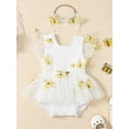 thumbnail image 2 of Bagilaanoe Newborn Summer Outfits Baby Girl Rompers Dress Butterfly Fly Sleeve Bodysuits + Hairband 3M 6M 12M 18M 24M Infant Tulle Patchwork A-line Dresses, 2 of 9