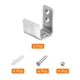 thumbnail image 3 of Unique Bargains Guide de Sol pour Porte de Grange, 2 Pcs Matériel de Porte Coulissante en Acier Inoxydable Support en U Réglable Design Affleurant (Argent), 3 of 6