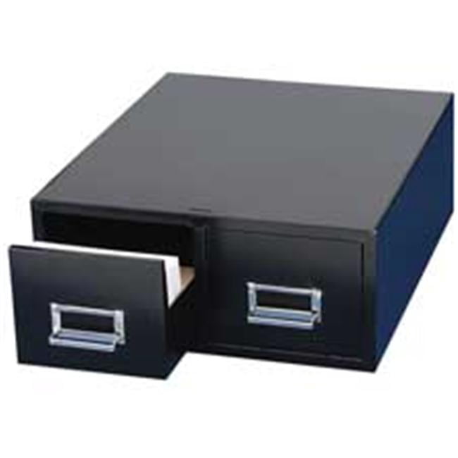 Card Cabinet File- 2-Drawer- 3000 Card Cap- 4in.x6in.- Black - Walmart.com