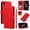 Red, variant on Dteck Wallet Case for iPhone XS/X with Wrist Strap Shoulder Strap, Shockproof Magnetic Multiple Card Slots Purse PU Leather Stand Phone Cover, White