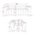 thumbnail image 2 of Pemberly Row 2-PC Living Room Furniture Velvet Fabric Sofa+Armchair Set-Gray, 2 of 9
