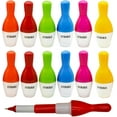 thumbnail image 1 of fuzhong-30PCS Colorful Mini Strike Bowling Pens Fun Bowling Pin Retractable Ballpoint Pens Blue Ink Ball Pens for Sport Club Association Souvenirs Student Office Supplies Desk Decor, 1 of 4