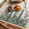 thumbnail image 3 of Vintage Window Flowering Placemats Set of 6, Green Floral Dragonflies Non-Slip Place Mats Washable Table Mats for Kitchen Dining Table Decorations Indoor/Outdoor, 3 of 9