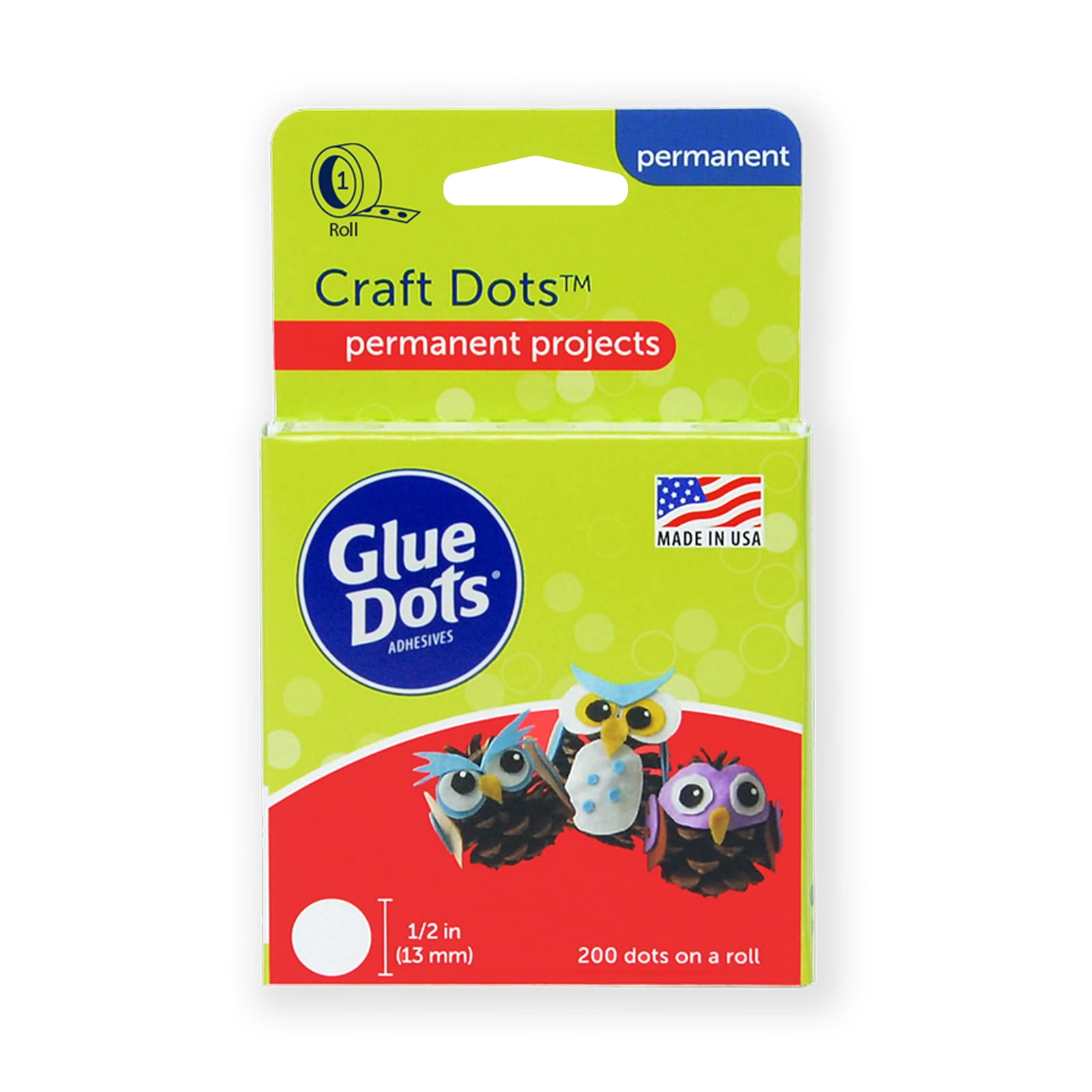 (3 pack) Glue Dots Clear Craft Adhesive Dots, 0.5 Inches, 200 Count