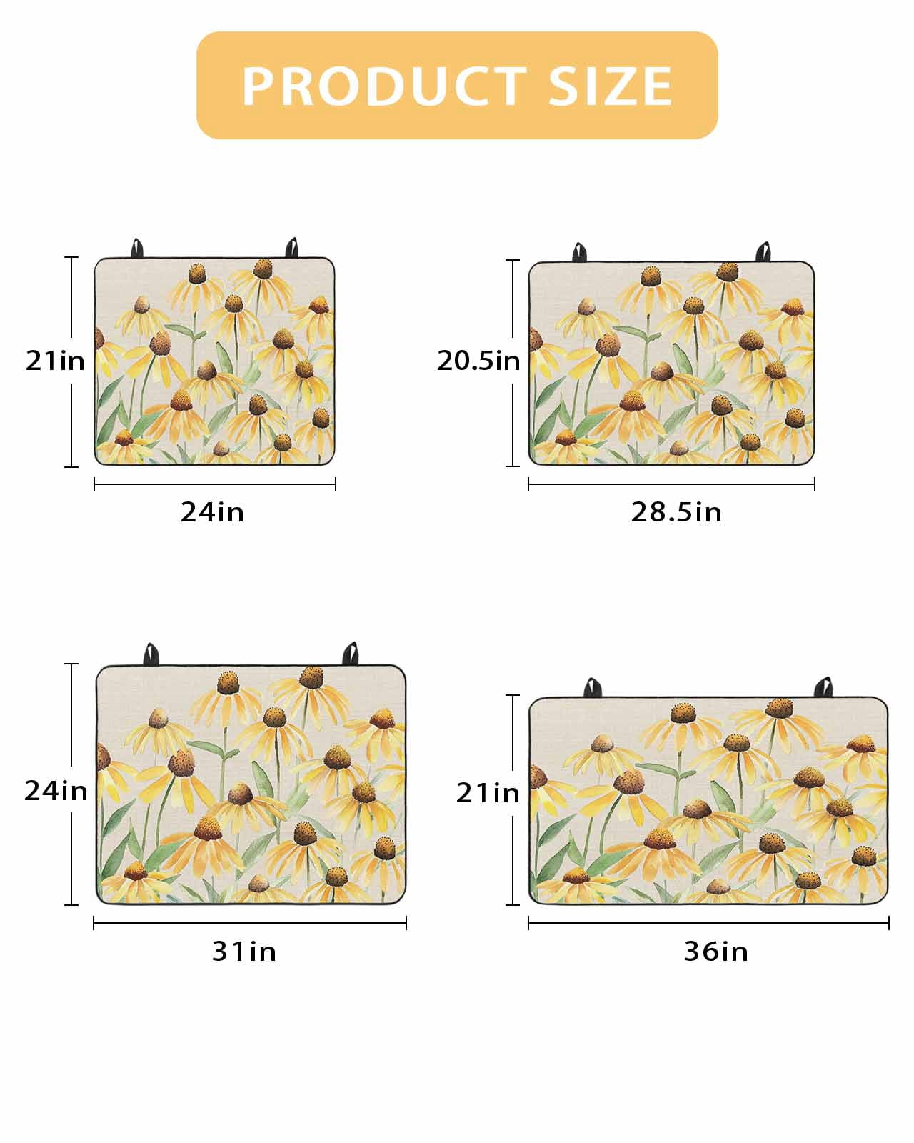 nqOlkjepod Large Induction Cooktop Protector Mat 24"x21", Yellow Spring Floral Stove Top Covers for Electric Stove, Watercolor Elegant Botanical Rustic Stove Burner Cover Mats, Glass Top Stove Cover