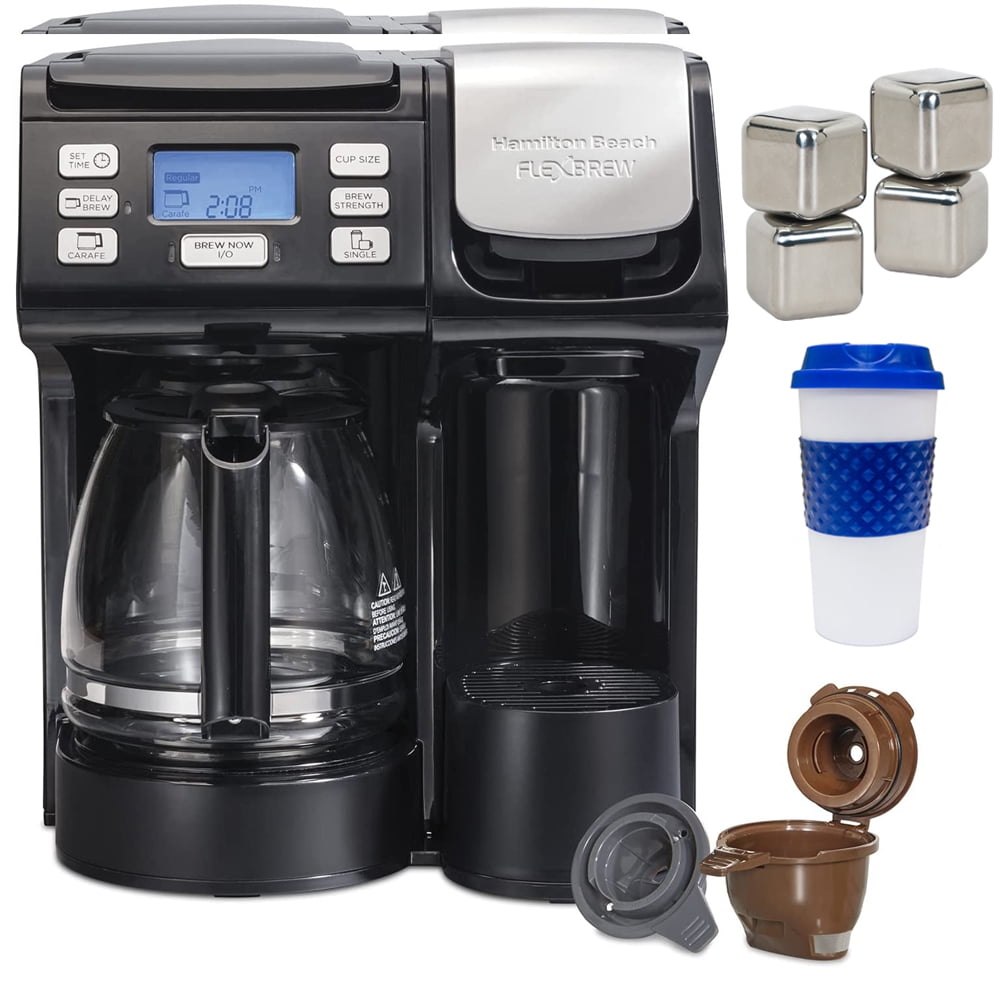 Hamilton Beach 49902 FlexBrew Trio 3way Coffee Maker, KCup/Ground Compatible Black Bundle