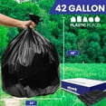 thumbnail image 4 of Plasticplace Contractor Trash Bags 42 Gallon │ 4.0 Mil │ Black Heavy Duty Garbage Bag │ 33” x 48” (50 Count), 4 of 9