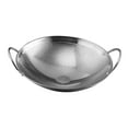 Frying Pan Double Ear Wok Pot Cookware Stir Fry Pan Chinese Wok Stainless Steel Wok for Kitchen