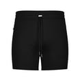 thumbnail image 3 of IYTR Mens Beach Shorts Casual Athletic Shorts Summer Solid Color Straight Shorts With Multi Pockets Drawstring Elastic Waist Shorts Black XXL, 3 of 5