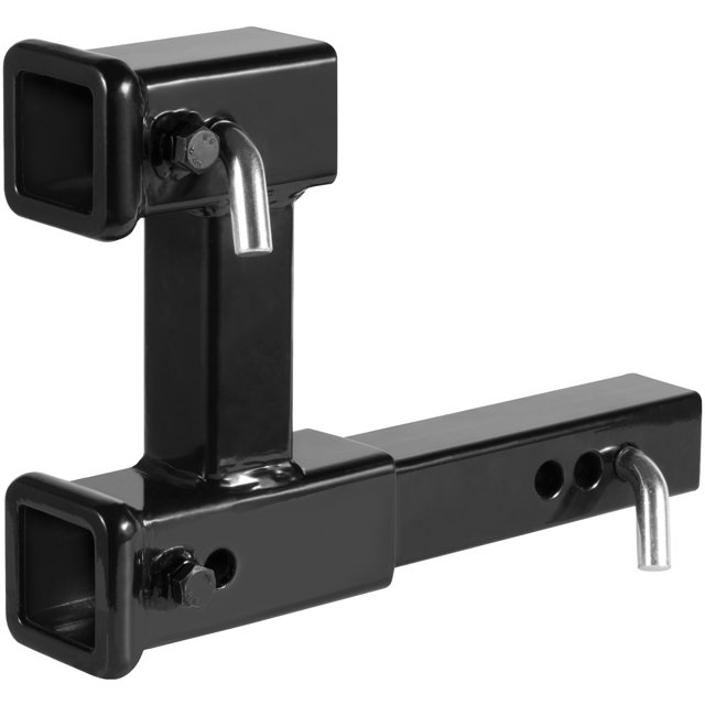 VEVOR Extension d'Attelage Double, pour Récepteur d'Attelage de Remorque de 2 Pouces, Adaptateur d'Attelage Rallonge jusqu'à 10 Pouces Longueur Max Ajustable, 7-1/2 Pouces Hauteur/chute