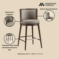 thumbnail image 4 of Evalyn Taupe Leatherette Barstool with Beech Wood Legs Modern Kitchen Island Seating with Padded Seat and Footrest, 4 of 9