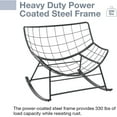 thumbnail image 5 of Rocking Chair, Papasan Chair, Outdoor Patio Porch Furniture, Rattan Wicker Lounge Chair Indoor, Rocker Egg Chair, Beige, 5 of 6