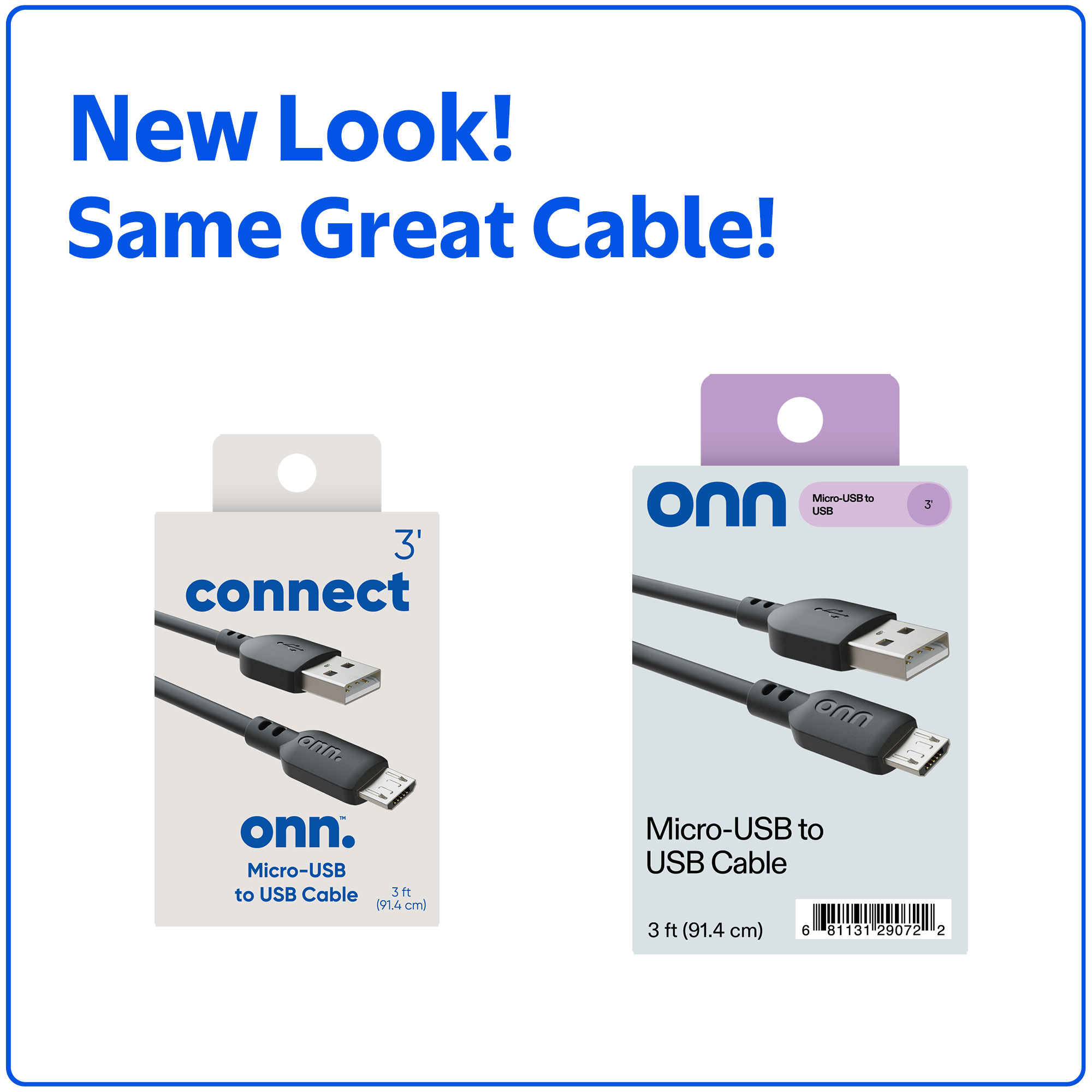 Cable de carga onn de 3 pies Micro-USB a USB, negro 8