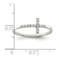 thumbnail image 3 of Auriga Fine Jewelry 925 Sterling Silver with Cubic Zirconia Sideways Cross Ring Size 7 for Women, 3 of 5