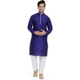 thumbnail image 1 of Royal Kurta Men's Art Silk Kurta Churidaar Set (Blue, 42), 1 of 1