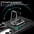 thumbnail image 4 of SaniMore for Samsung Galaxy S23 FE Stand Case, Slide Camera Cover 360 Degree Rotating Kickstand Magnetic Car Mount Hybird Tri-layer Rugged Shell Military-grade Shockproof Anti-drop Cover, Black, 4 of 10