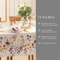 thumbnail image 3 of Home Fashions Poppy Wildflower Botanical Border Fabric Tablecloth, Rectangle, 60 inches X 120 inches, 3 of 10
